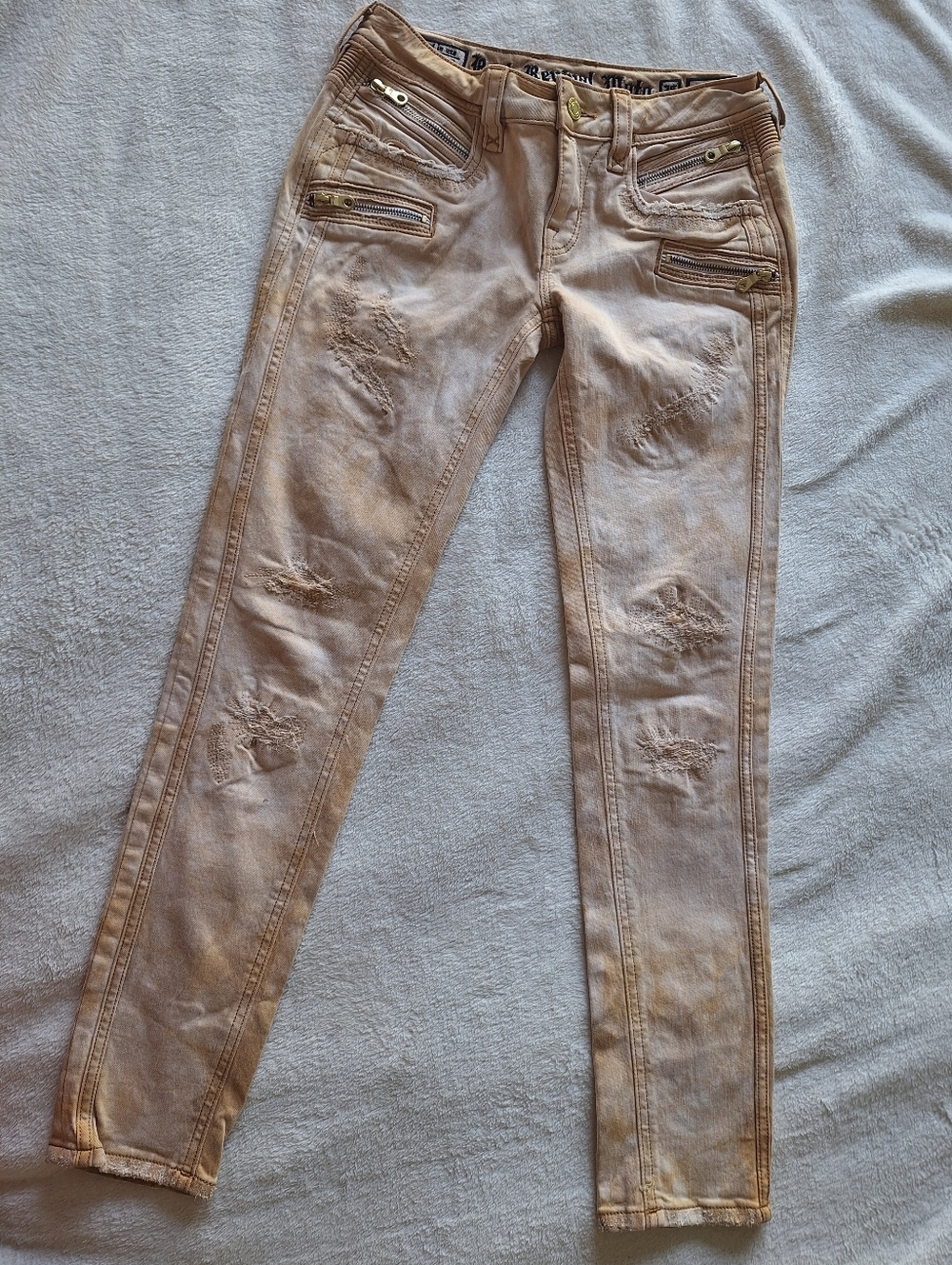 ✨ Rock Revival Moto Cladelle Skinny Jeans Size 26 Distressed ✨